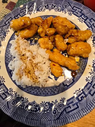Orange chicken. 