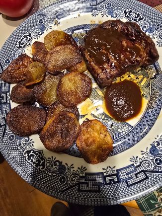 Wooden nickels with A1,and a ribeye. 