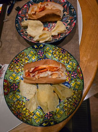 I snucked a bit of lobster before the photo. 