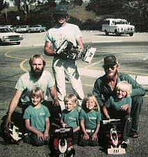 Douglas Racing Team 1981;
Back l/r; Glen Wilcox, John Douglas, Tom Douglas,
Front l/r; Steven Wilcox, Scott Wilcox, Krishta Douglas, Tommy Douglas.