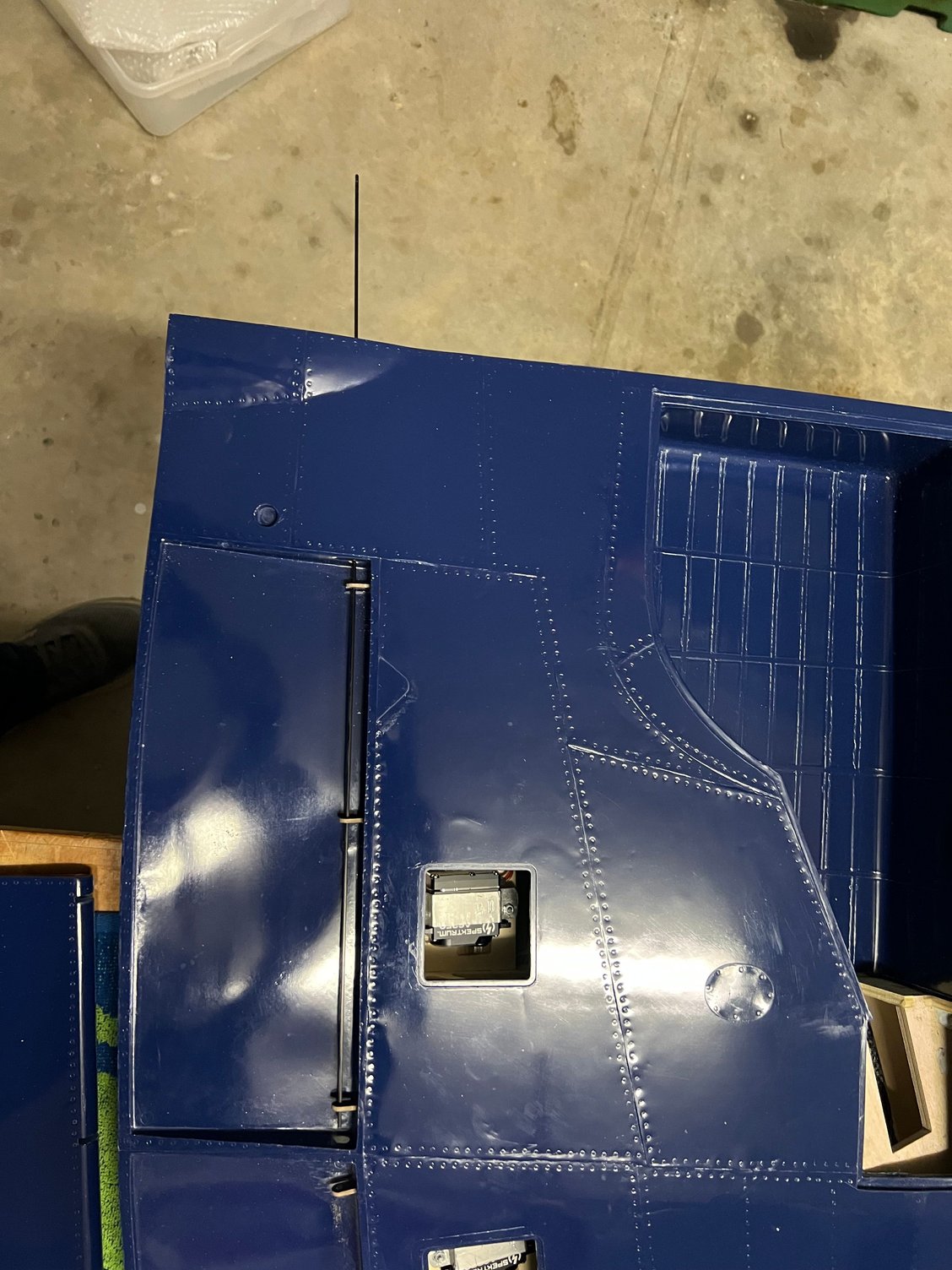 Aileron axle installed from root of wing