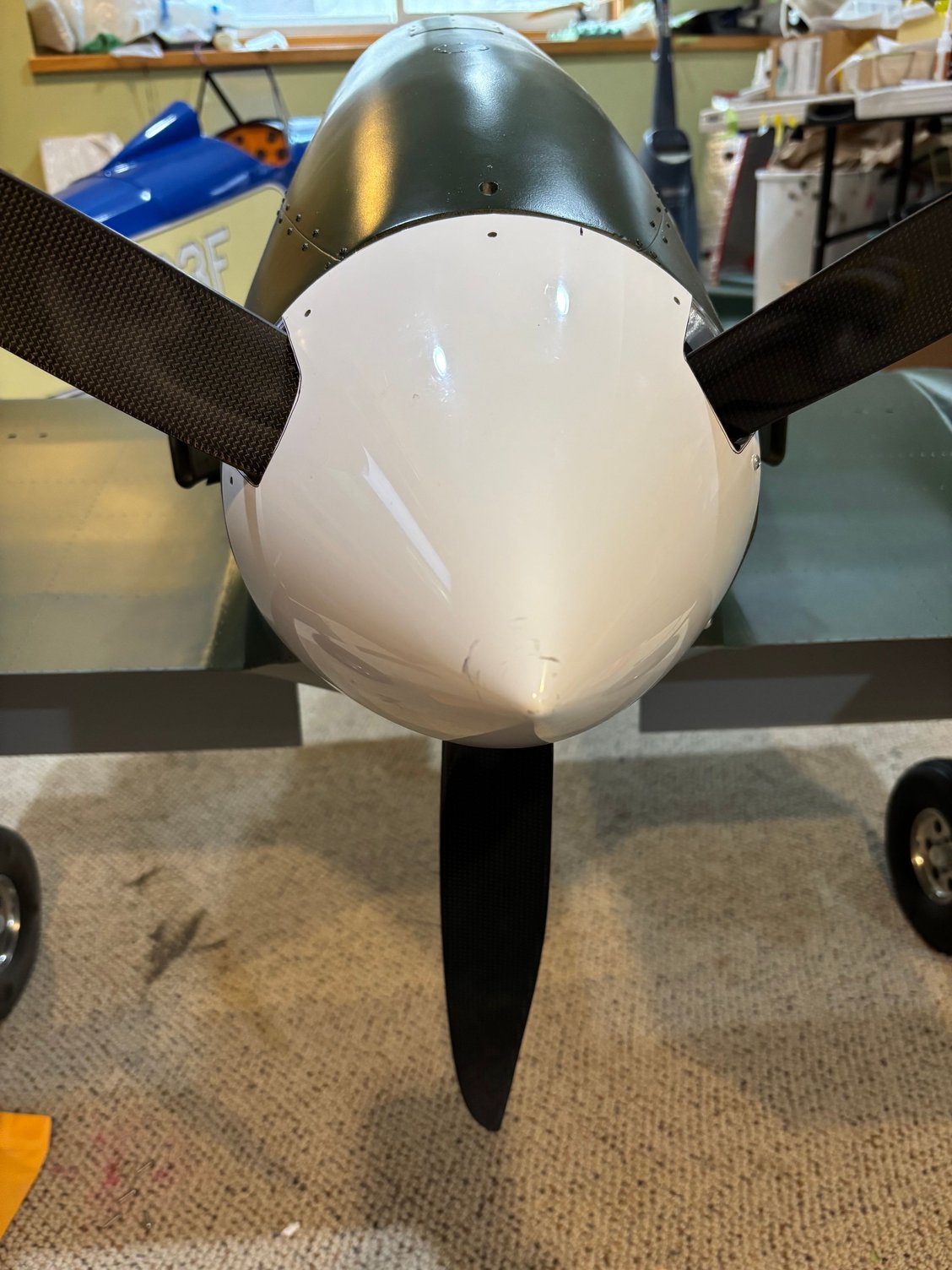 spinner and prop mounted