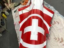 here already painted the Swiss cross with all the details