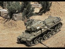 Firing on the move. The DKLM "Shot Kal" conversion has far less barrel "bounce" when moving then the original Tamiya systems and thus accuracy firing on the move is greatly improved. 