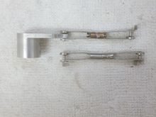 On of 4 cranks with the connecting rods-servo/crank/flap.
Each connecting rod was measured and tested several times to get the optimised travel and angle at the flap.
A lot of time coffee and bear was invested here... 