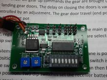 Small and lite weight and EZ to mount to control any model with retracts, Gear doors and/or brakes. Built on fiberglass PC board material.