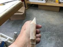 I followed with a sanding bar to achieve this bevel. Hinging followed.