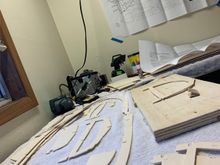 Remembering how to trim and sand die-cut wood parts.  A flat style razor blade made all the difference for getting clean notches.