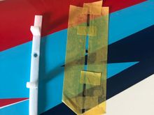 Original slots are filled with a 2 mm plywood piece epoxied in place