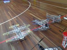 Bipe Triplets at the Indoor Airshow.