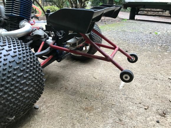 Custom wheelie bar I made for the Revo 