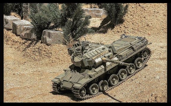 Firing on the move. The DKLM "Shot Kal" conversion has far less barrel "bounce" when moving then the original Tamiya systems and thus accuracy firing on the move is greatly improved. 
