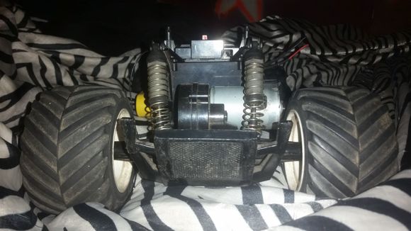 I added a bigger motor and put on larger tires from s monster truck about the same size fram as this car