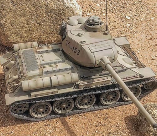 T34-85 in desert tan. 