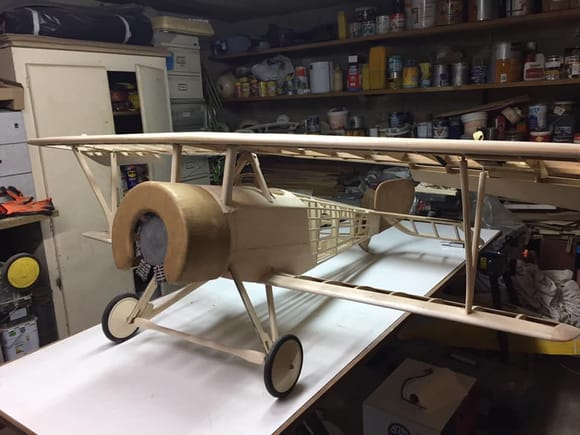 Guy's Nieuport. Guy likes to use brown paper as covering material.