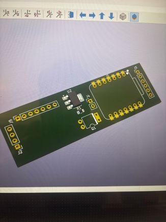 BME280 will be on same side as Seeeduino and OLED on opposite side. Diode of original design replaced with SMD voltage regulator so you can use any voltage up to 18 volts. 6 pin header used for clean wiring 