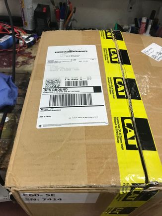 It's still in the original shipping box from Dreamworksrc.