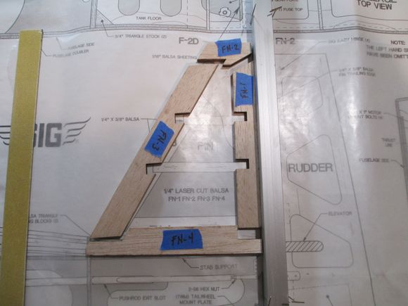 Construction has started on the fin.  Parts labeled and dry fit next before glue-up.