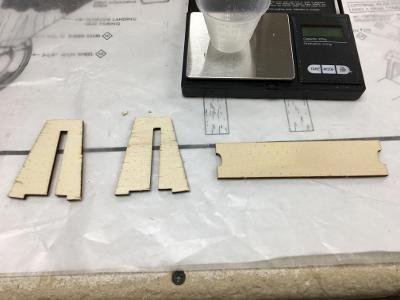 Here are the landing gear plywood components before installation . . .