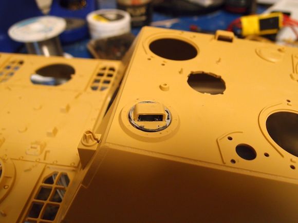 Had to fix the part i cut out with some epoxy to redo the revolving periscope. 