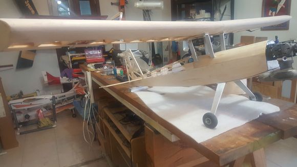 All presented, not yet sanded or glued. This is to determine GC and position servos, RX, power pack, etc.