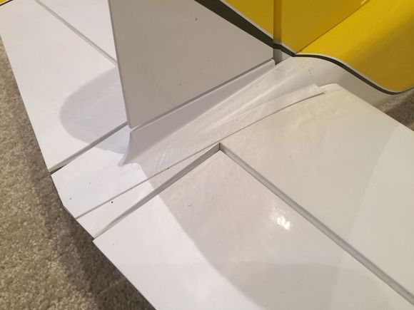 Vacuum-formed rudder fairing for light weight.