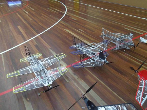 Bipe Triplets at the Indoor Airshow.