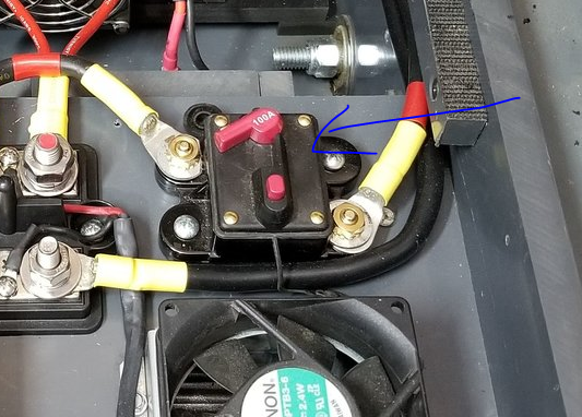 Press the red button to cut all power to the tank.