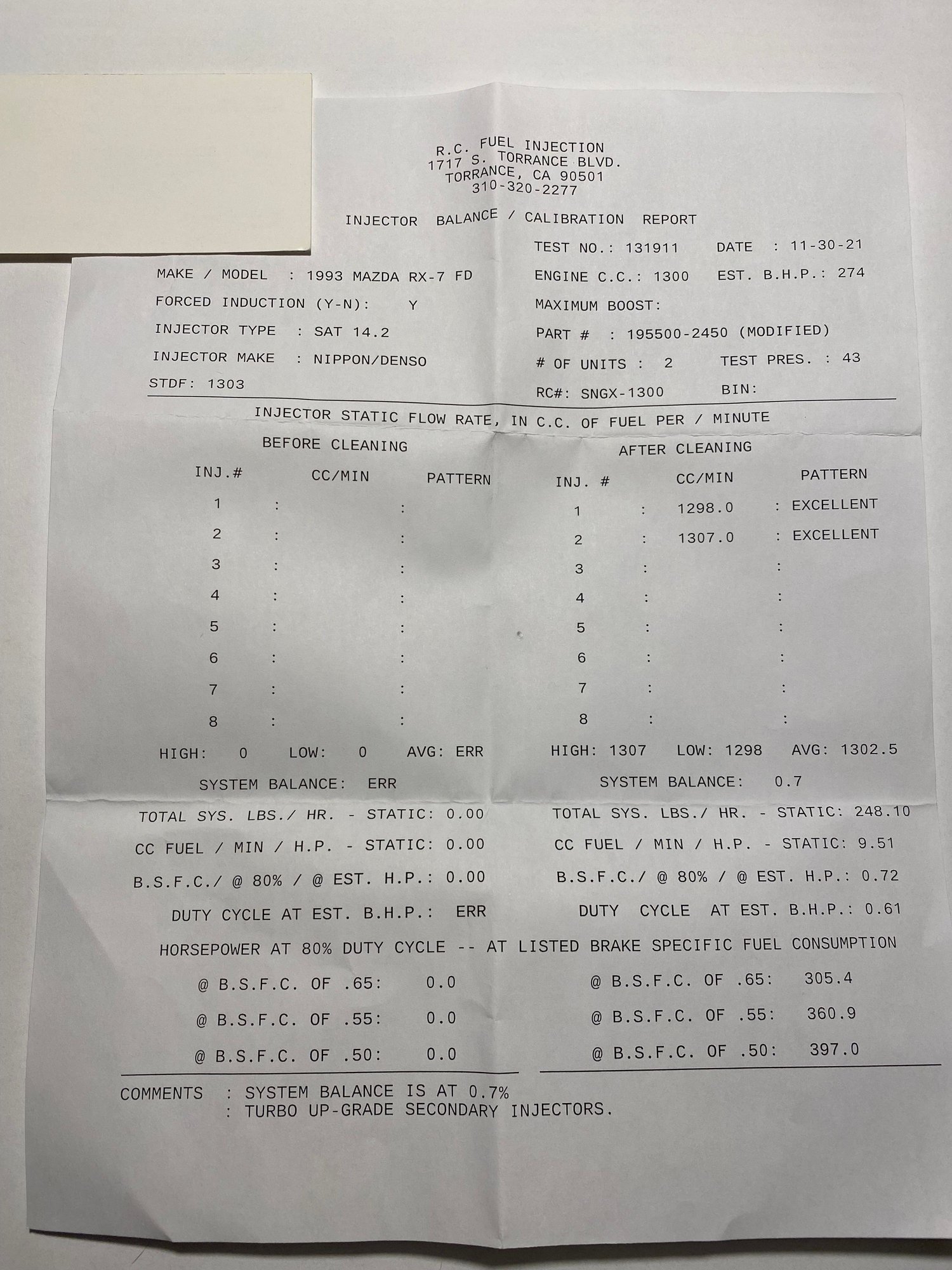 Engine - Intake/Fuel - Rc Engineering 1300cc secondary injectors - New - 1992 to 2002 Mazda RX-7 - Millersville, MD 21108, United States