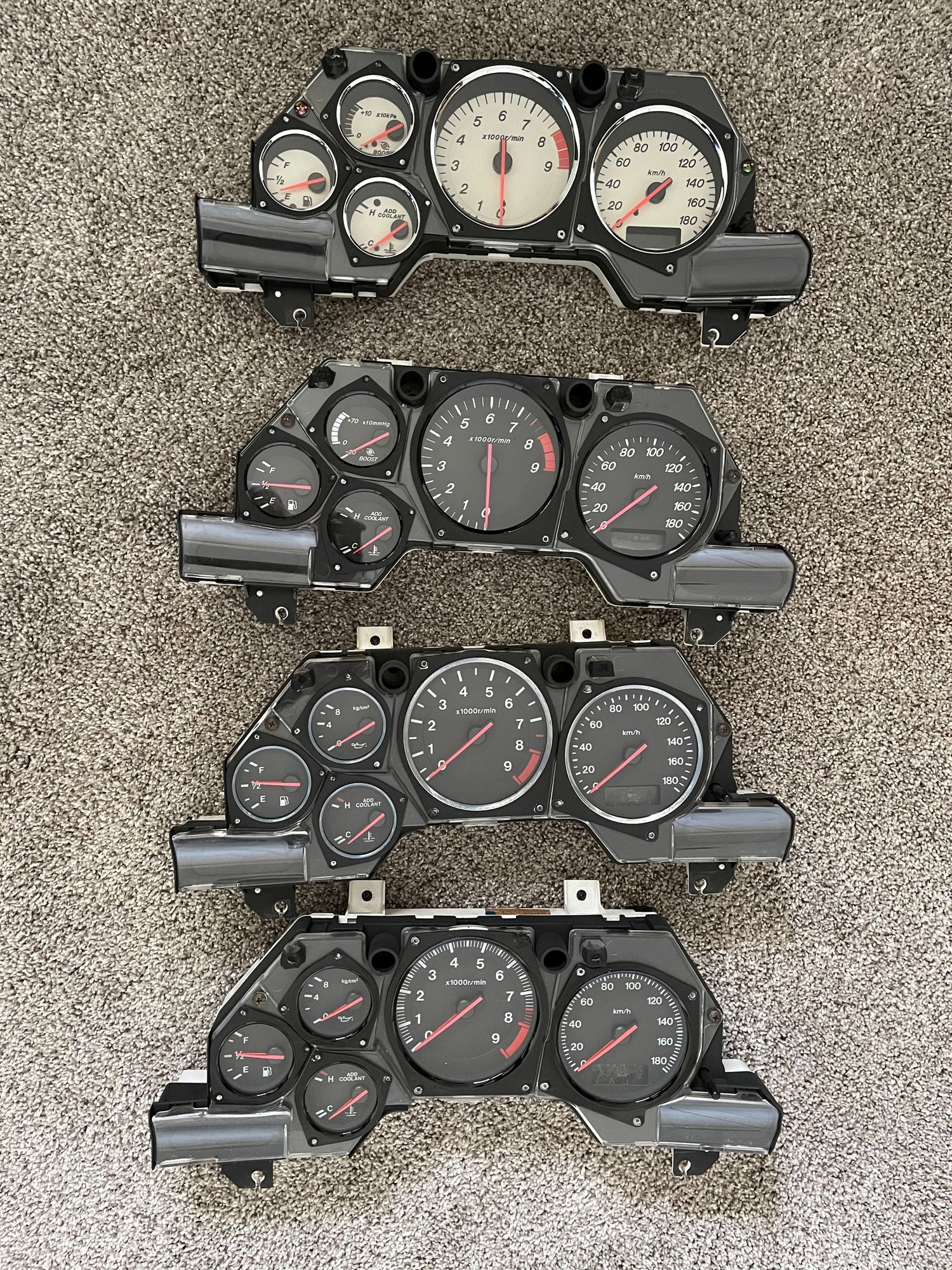 Audio Video/Electronics - 3 FD Clusters - White face/99 Spec/plain - Used - 1992 to 2002 Mazda RX-7 - Ann Arbor, MI 48104, United States