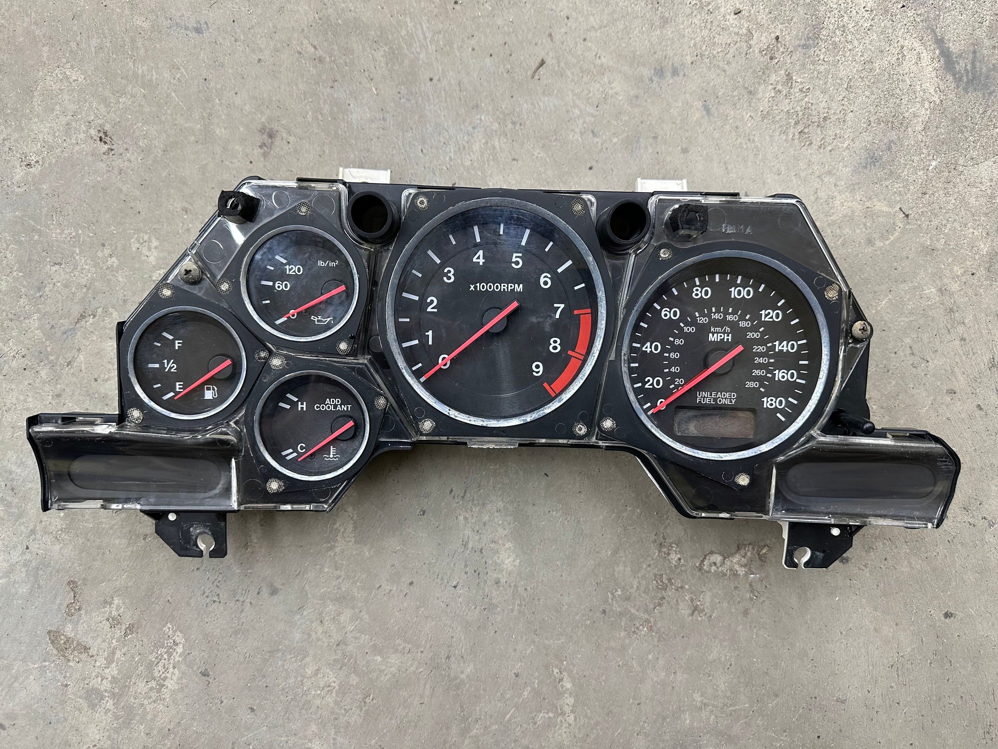 Interior/Upholstery - No tick gauge cluster from a 1995 RX-7 Automatic - Used - -1 to 2025  All Models - Biloxi, MS 39532, United States