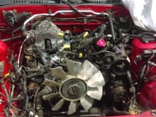Turbo II engine on the motor mounts.
