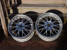 See LongChamps 18x8 fronts and 18x9 rears probably going to to have them rebuilt and refinished to 18x10 all around. 