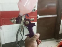 I used my cheap harbor freight gun.I got it to spray the por 15 paint, because I don't want to spray that through my good spray gun. Believe it or not, it actually sprays really well