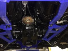 Close view of the rear lower brace
