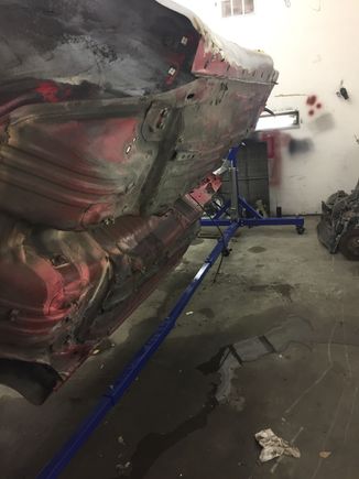 We realized that there was additional water trapped in the body and the dirt build up was so bad that we were going to have to do a full chemical scrub and wash to prep it for paint.