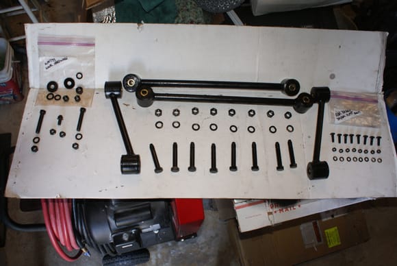 Torsion bars with new poly bushings and painted hardware...