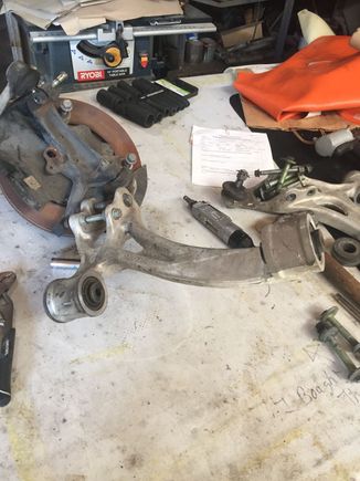 Dissembled the front driver and pass suspension.