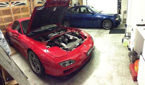 TD61 single turbo engine bay. E39 M5 is one hell of a DD