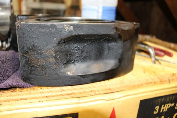 Carbon buildup on one of the rotors, all faces pretty much looked like this
