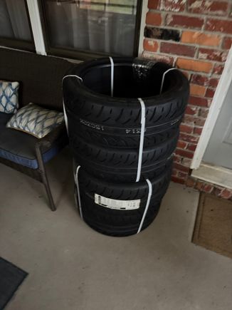 Tires are ALREADY here.  Tire Rack doesn't play around!  Hopefully get them installed Monday