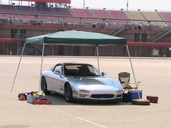 FD so cozy under the 12 x 12
Autocross @ Speed Ventures event, CA Speedway 08-16-09
(see vids on my YouTube channel)