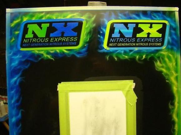 the one on the left is a part of the new airbrushing layout on the nitrous bottle