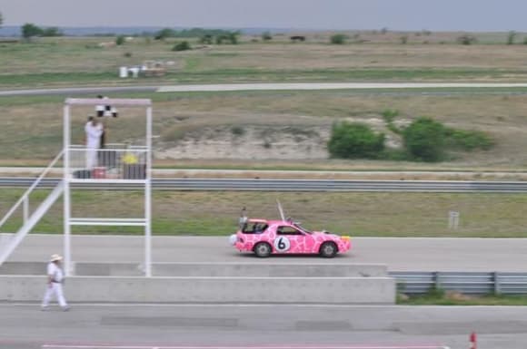 Taking the Checkered flag!
Index of Effluency Winners!  24 Hours of Lemons Dallas 2011