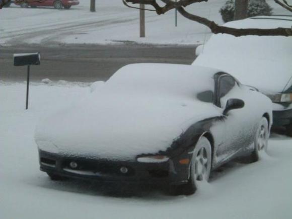 Flash snow while I was at school! Time to move into the garage