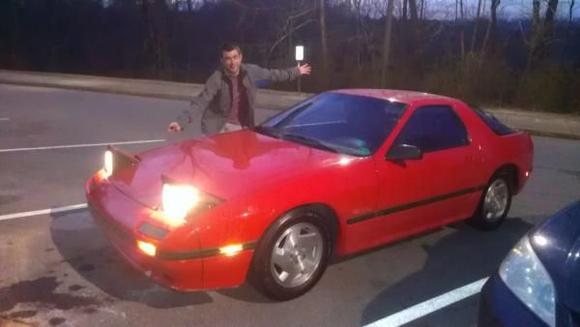 Me show modeling my car at the TN rest stop.
