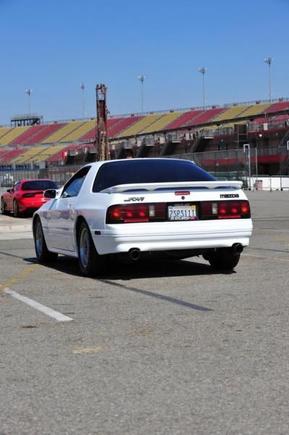 parked in front of the garage pit