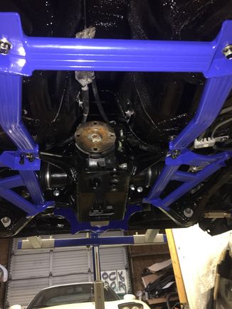 Close view of the rear lower brace
