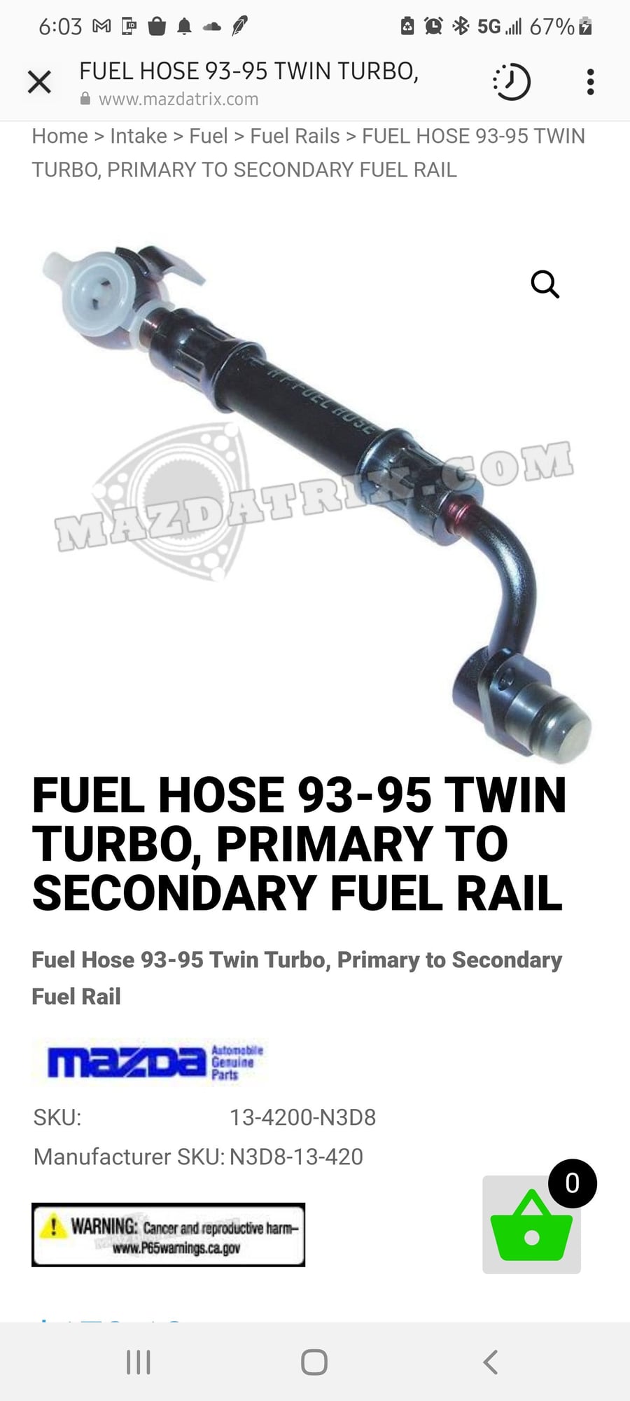 Engine - Intake/Fuel - Rx7  fd primary to secondary fuel rail - New - 1992 to 2002 Mazda RX-7 - Rockaway Park, NY 11694, United States