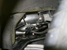 View of the Downpipe and header from the passenger side